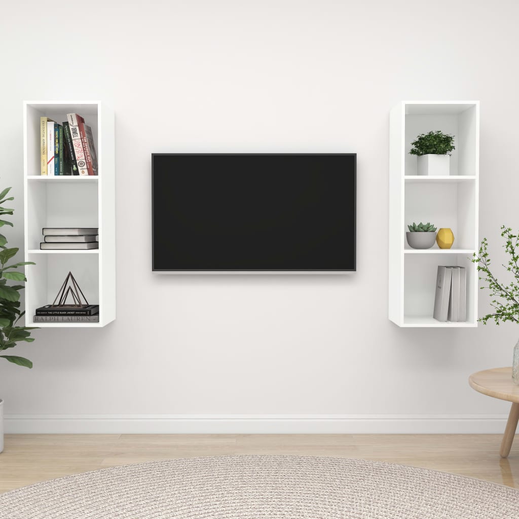 Conjunto De Mueble De Tv 2 Pcs 37 X 37 X 107 Cm