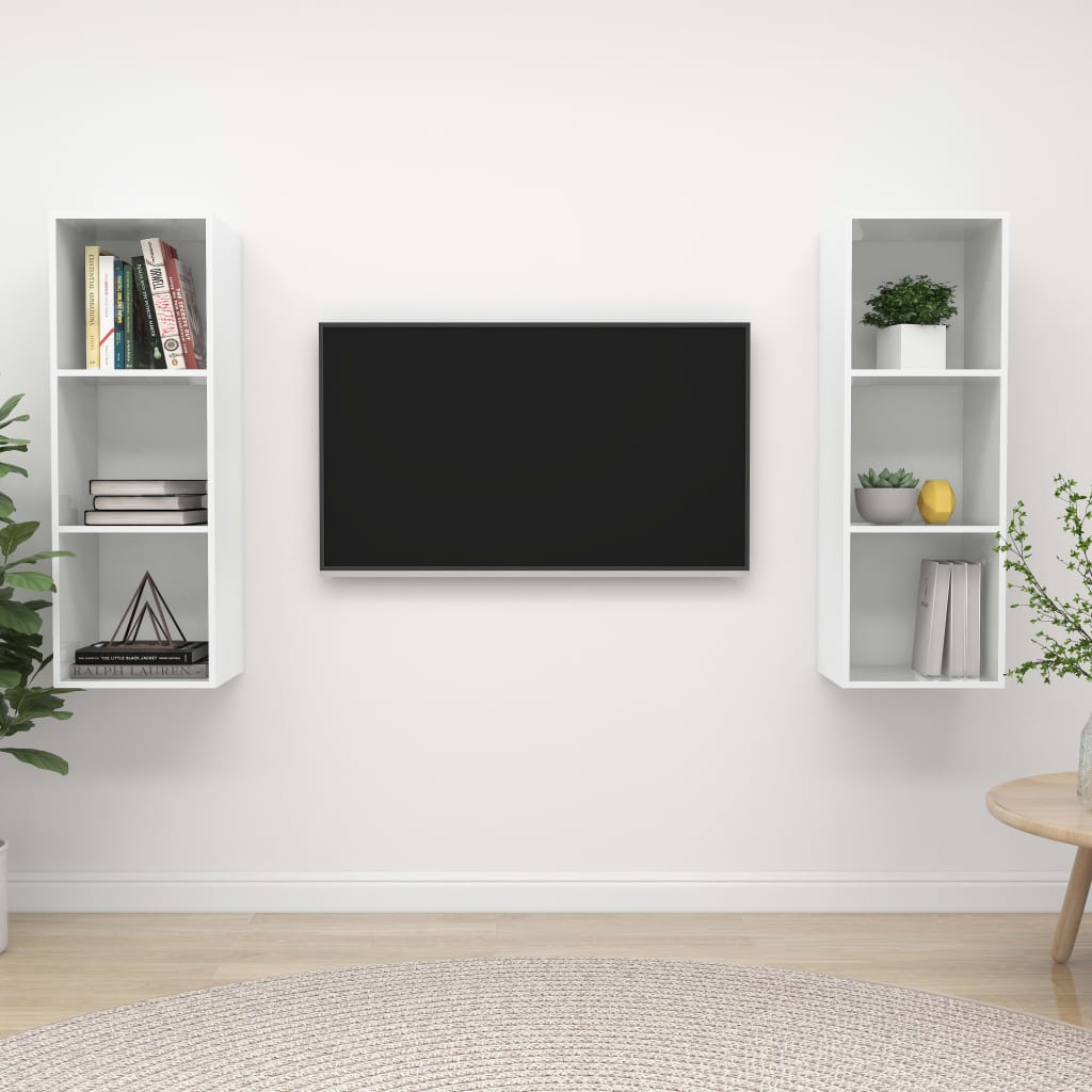 Conjunto De Mueble De Tv 2 Pcs 37 X 37 X 107 Cm
