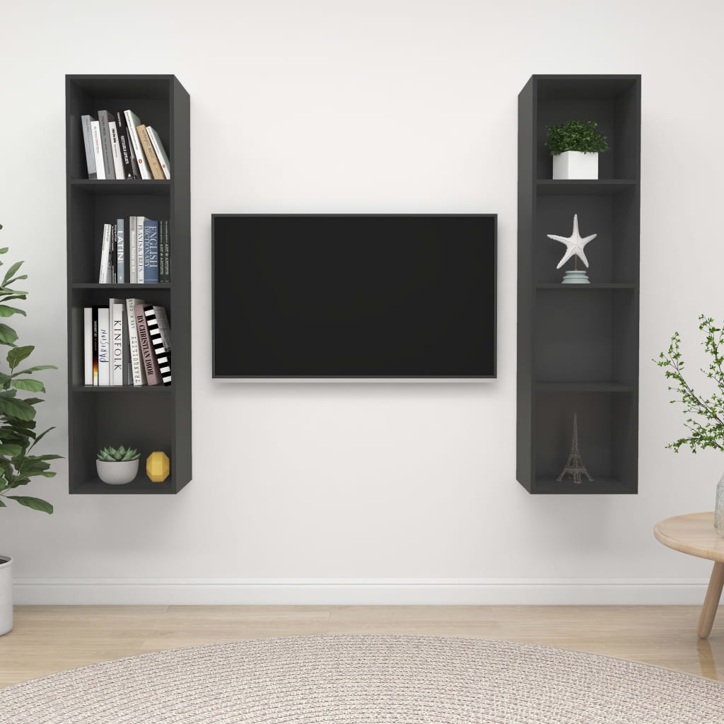 Conjunto De Mueble De Tv 2 Pcs Marrón 37 X 37 X 142,5 Cm