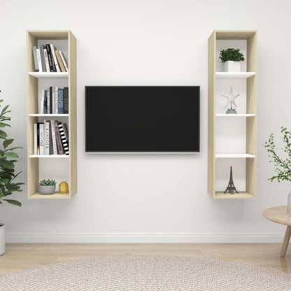 Conjunto De Mueble De Tv 2 Pcs Marrón 37 X 37 X 142,5 Cm
