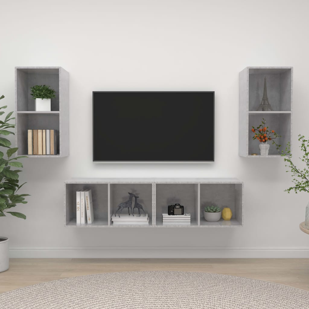 Conjunto De Mueble De Tv 4 Pcs Roble Artesanal 37 X 37 X 72 Cm