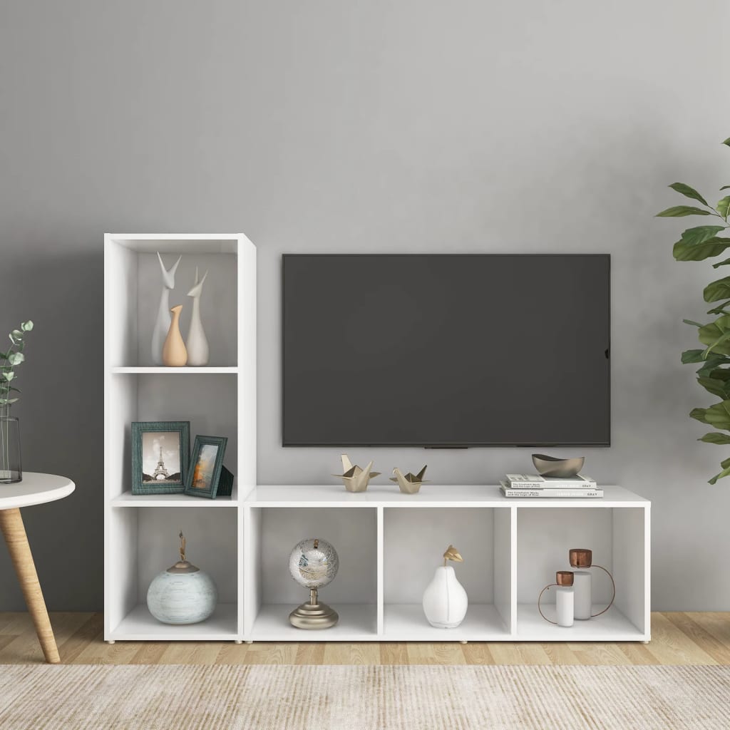 Conjunto De Mueble De Tv 2 Pcs Roble Artesanal 37 X 35 X 107Cm