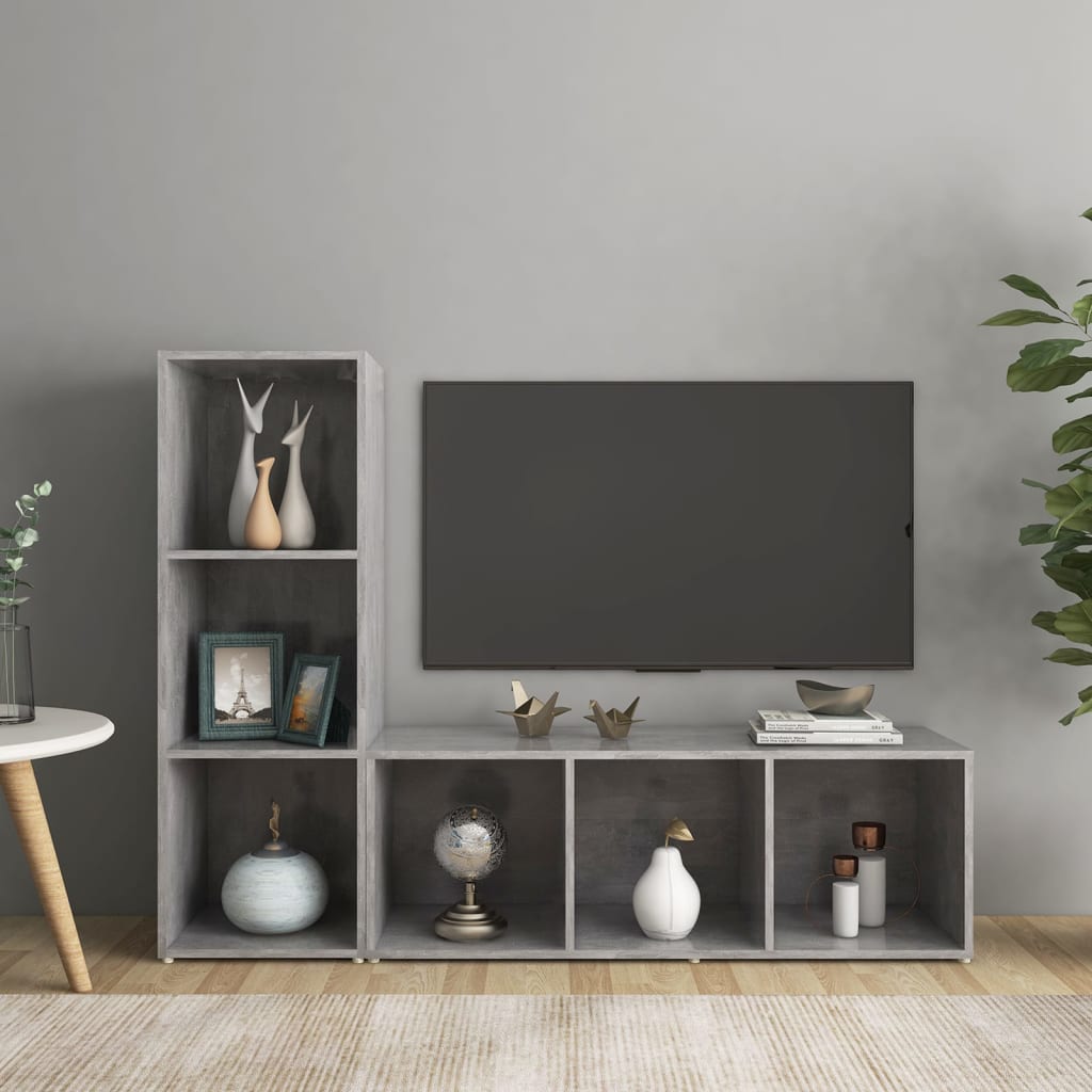 Conjunto De Mueble De Tv 2 Pcs Roble Artesanal 37 X 35 X 107Cm