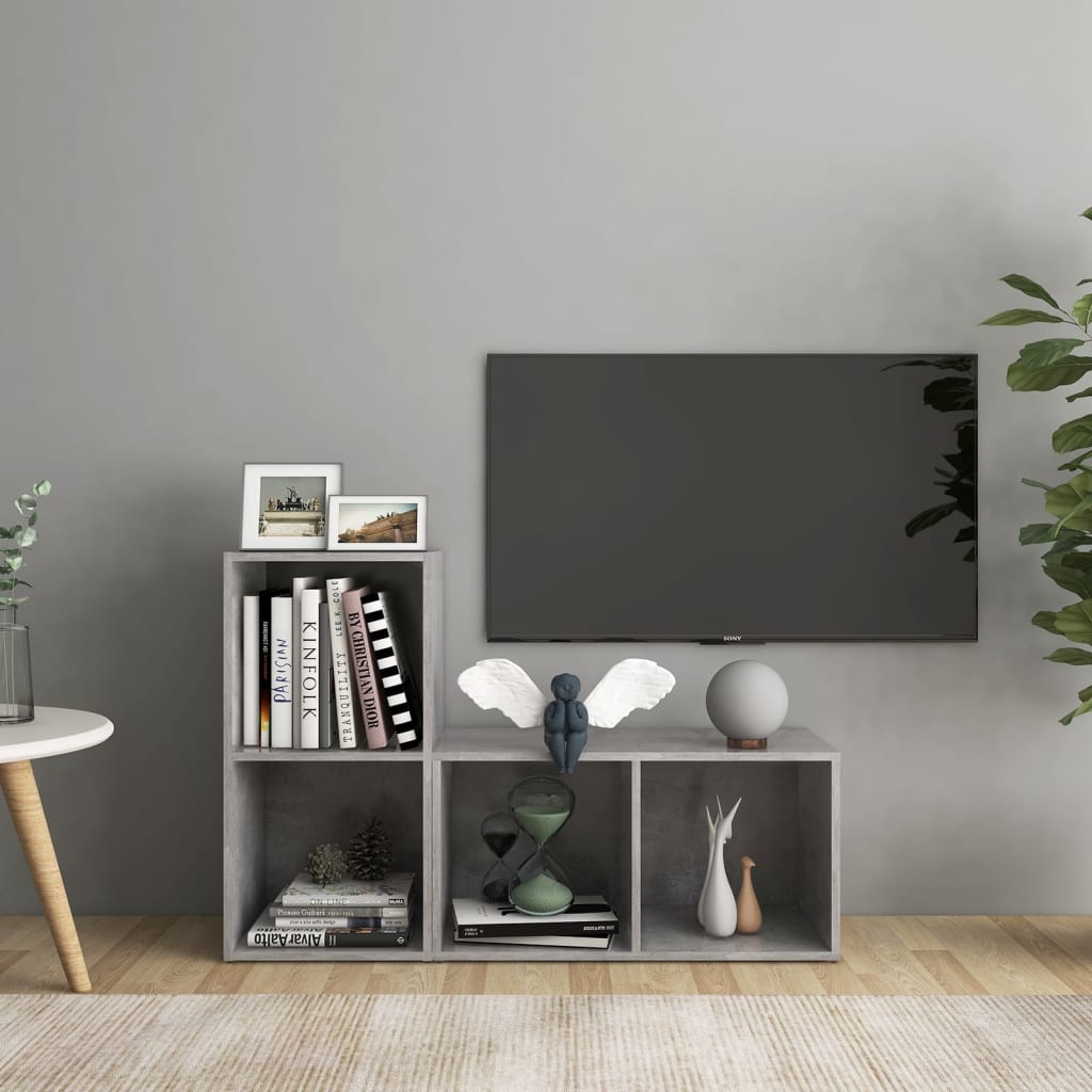 Conjunto De Mueble De Tv 2 Pcs Roble Artesanal 37 X 35 X 107Cm