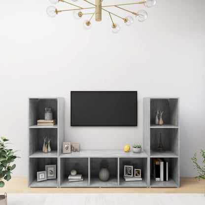 Conjunto De Mueble De Tv 3 Pcs Roble Artesanal 37 X 35 X 107 Cm