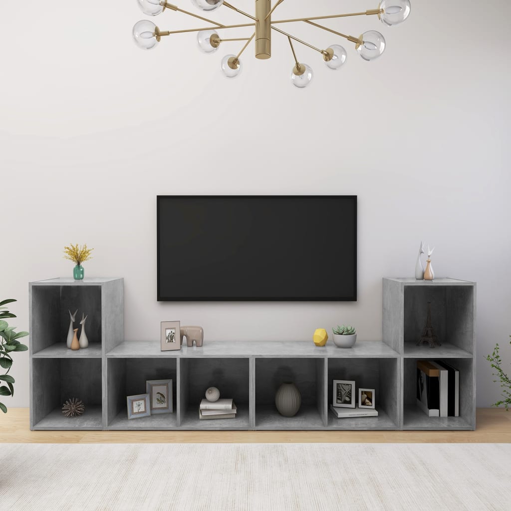 Conjunto De Mueble De Tv 4 Pcs Roble Artesanal 37 X 37 X 72 Cm