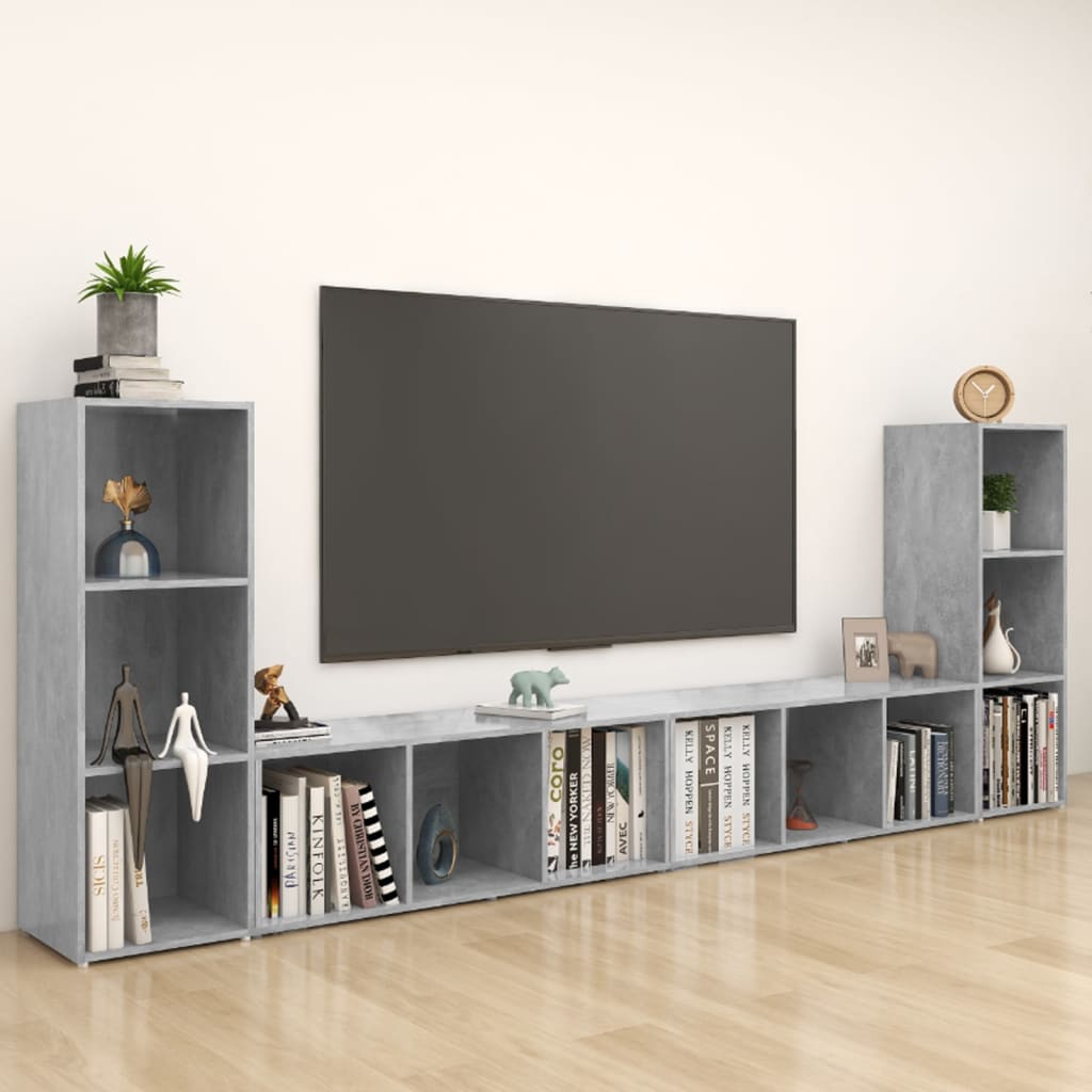Conjunto De Mueble De Tv 4 Pcs 37 X 35 X 107 Cm