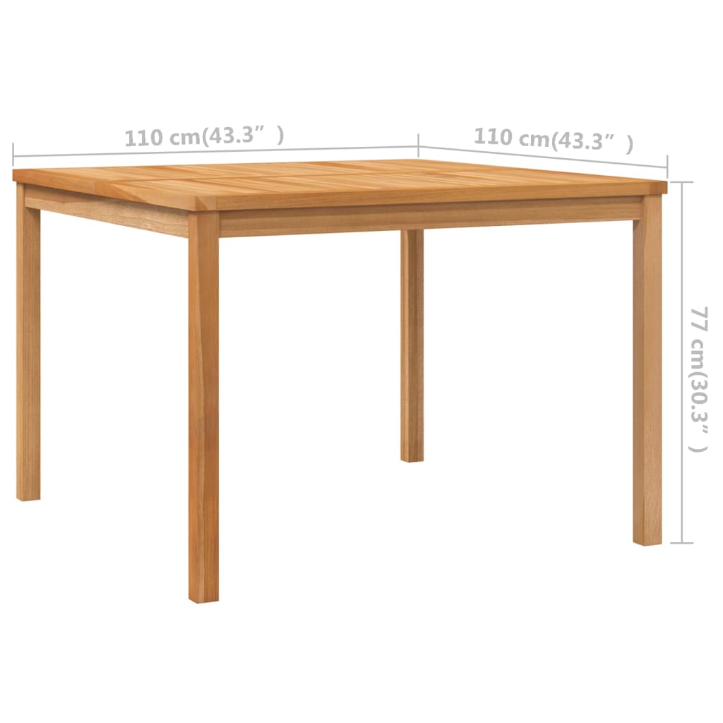 Mesa De Comedor De Jardín Madera Maciza De Teca