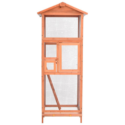 Jaula Para Pájaros Madera Maciza De Abeto 68X62X166 Cm