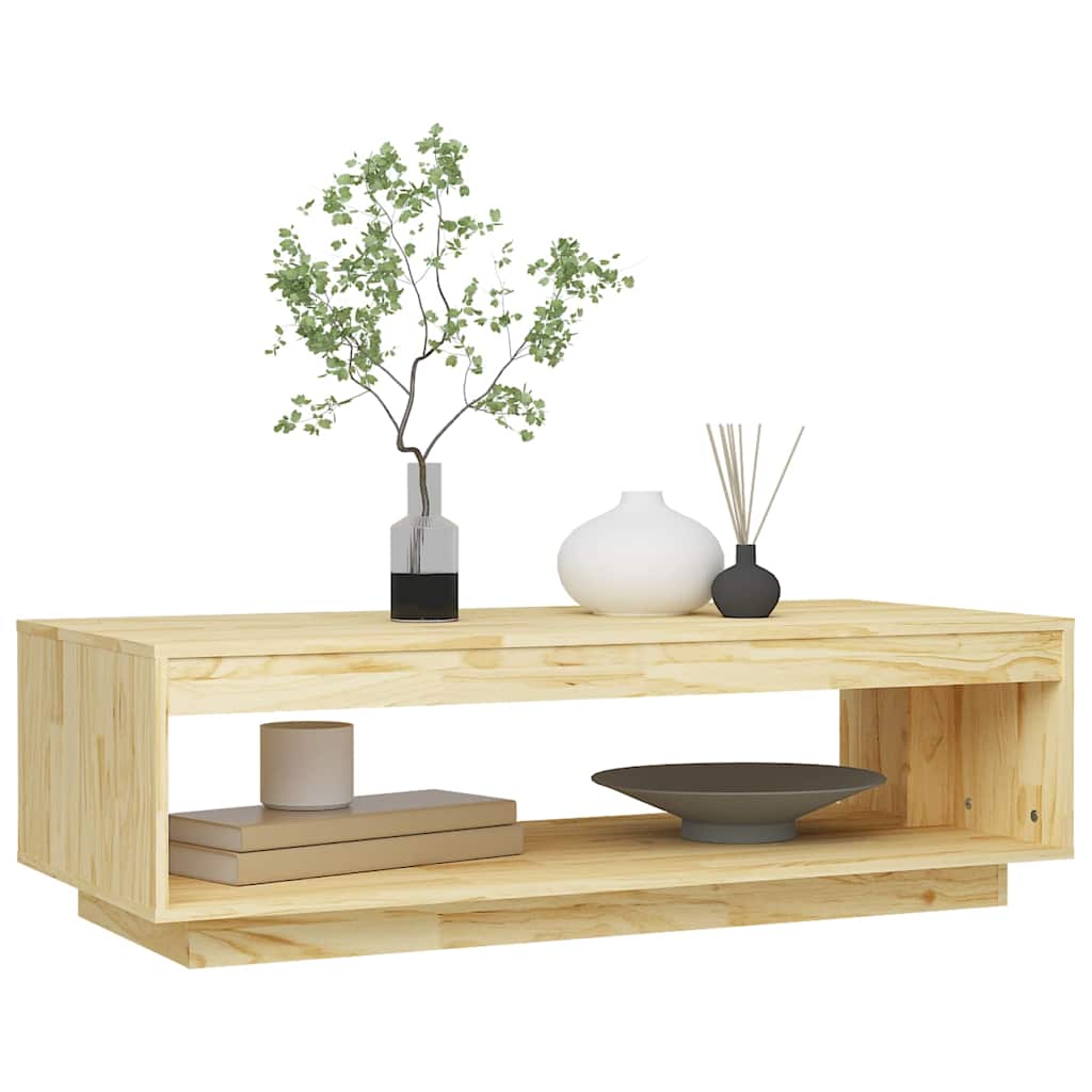 Mesa De Centro De Madera Maciza De Pino 110X50X33,5 Cm