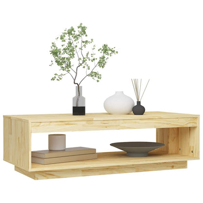 Mesa De Centro De Madera Maciza De Pino 110X50X33,5 Cm