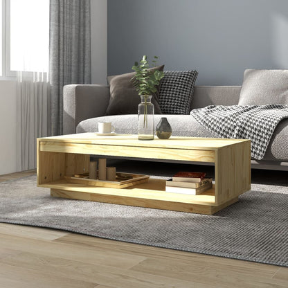 Mesa De Centro De Madera Maciza De Pino 110X50X33,5 Cm