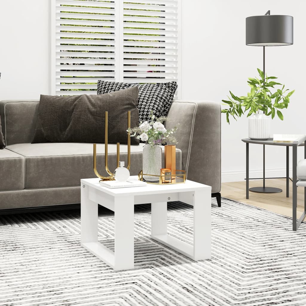 Mesa Auxiliar De Madera De Ingeniería Envejecida 50X50X35 Cm