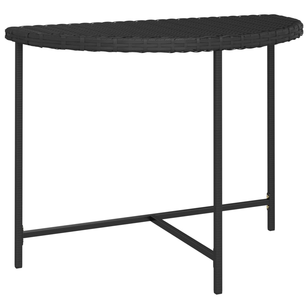 Mesa De Jardín De Ratán Sintético Negra