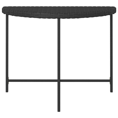 Mesa De Jardín De Ratán Sintético Negra