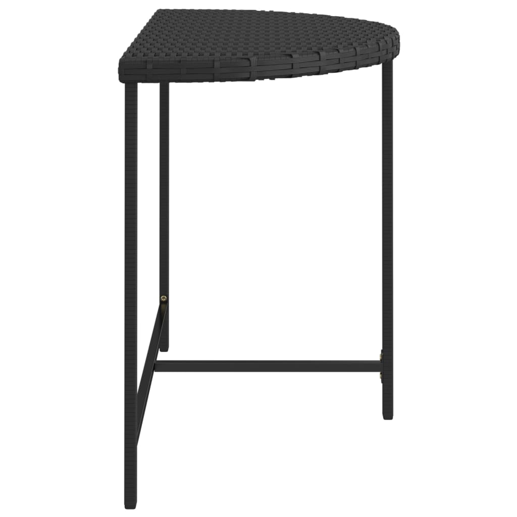 Mesa De Jardín De Ratán Sintético Negra