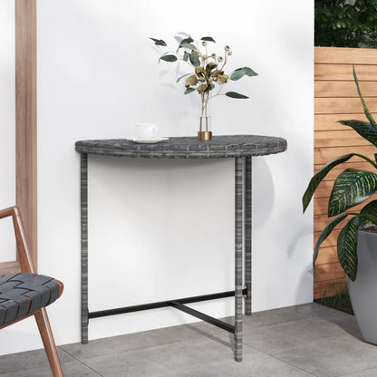 Mesa De Jardín De Ratán Sintético Negra