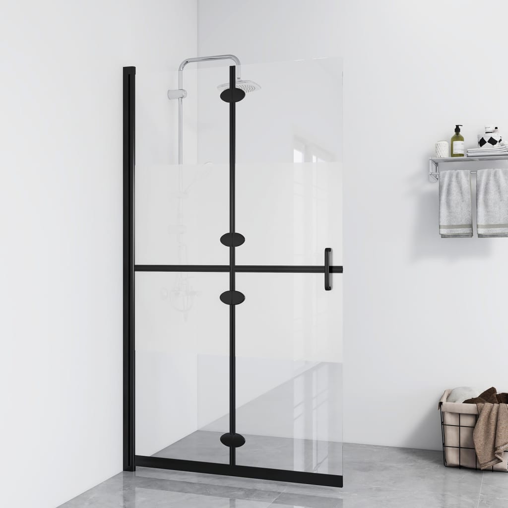 Mampara De Ducha Plegable Vidrio Esg Esmerilado