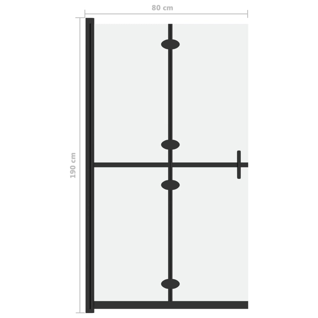 Mampara De Ducha Plegable Vidrio Esg Esmerilado