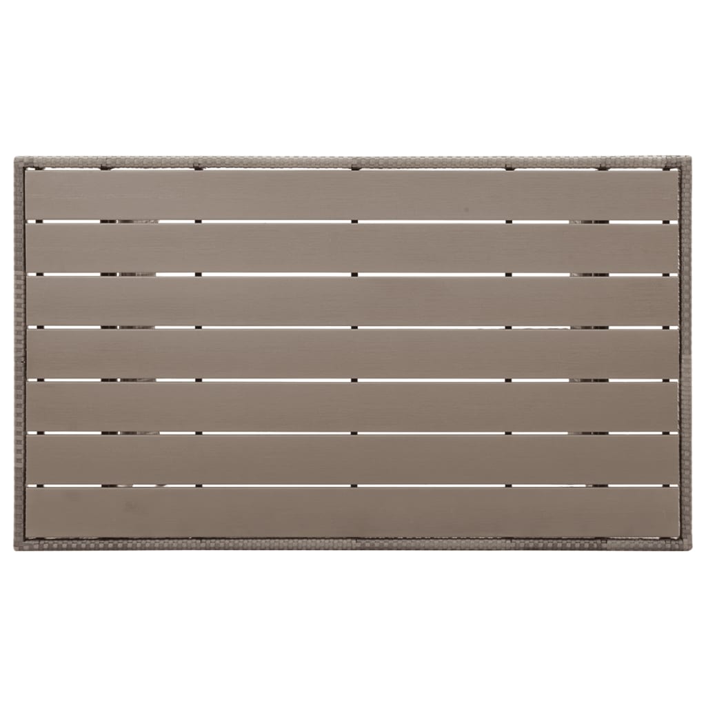 Mesa De Jardín Ratán Sintético Gris 120X70X66 Cm