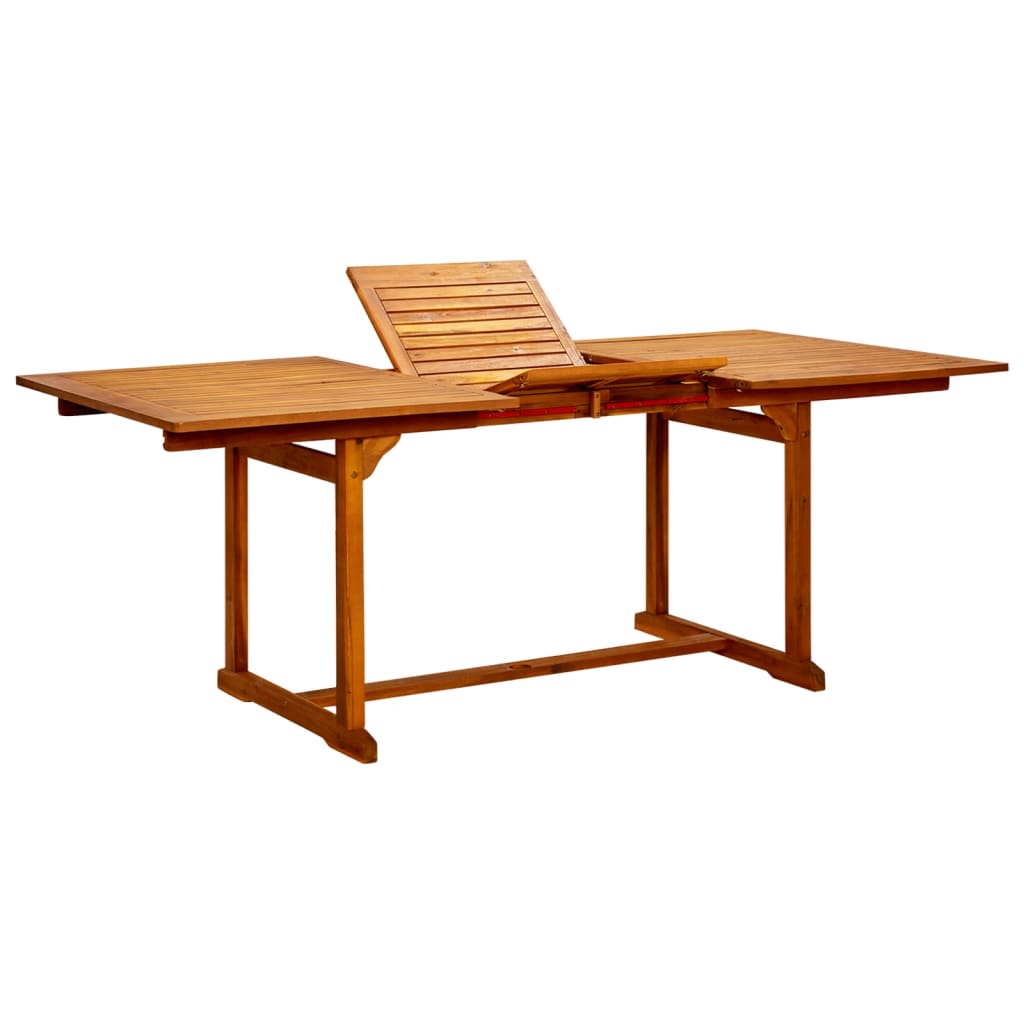 Mesa De Comedor Jardín Madera Maciza Acacia (160-240)X100X75 Cm