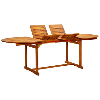 Mesa De Comedor Jardín Madera Maciza Acacia (160-240)X100X75 Cm
