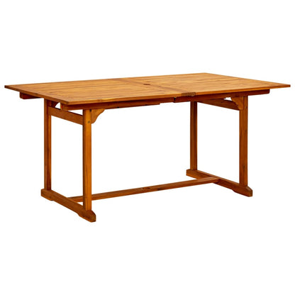 Mesa De Comedor Jardín Madera Maciza Acacia (160-240)X100X75 Cm