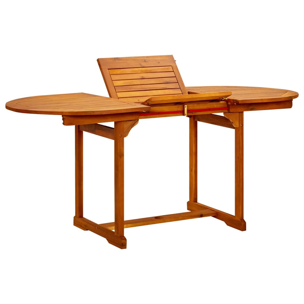 Mesa De Comedor Jardín Madera Maciza Acacia (160-240)X100X75 Cm