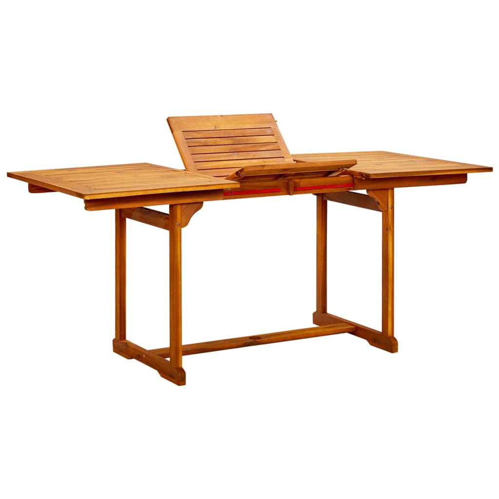 Mesa De Comedor Jardín Madera Maciza Acacia (160-240)X100X75 Cm