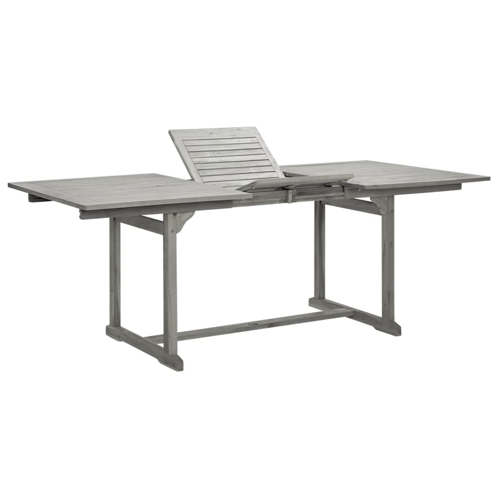 Mesa De Comedor Jardín Madera Maciza Acacia (150-200)X100X75Cm