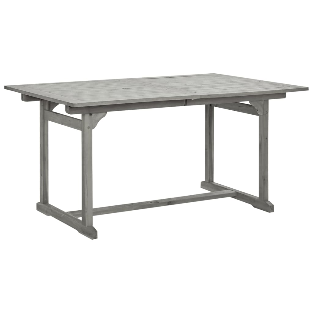 Mesa De Comedor Jardín Madera Maciza Acacia (150-200)X100X75Cm