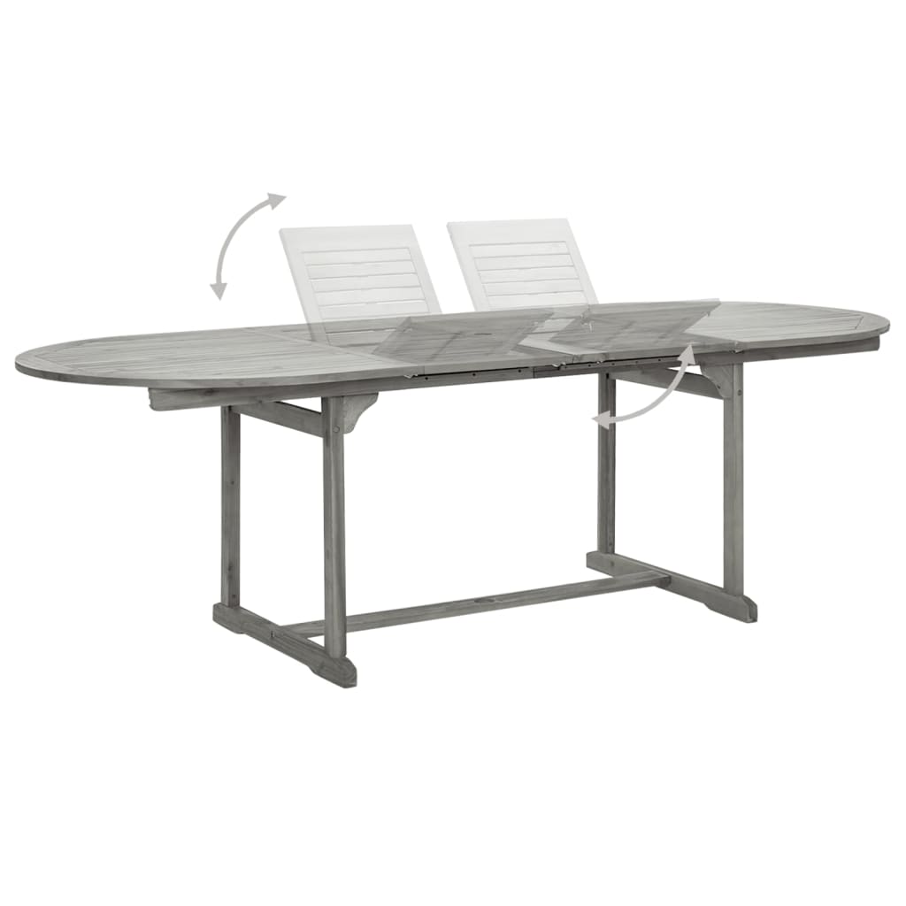 Mesa De Comedor Jardín Madera Maciza Acacia (160-240)X100X75 Cm