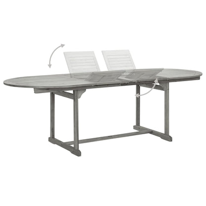 Mesa De Comedor Jardín Madera Maciza Acacia (160-240)X100X75 Cm
