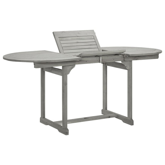 Mesa De Comedor Jardín Madera Maciza Acacia (120-170)X80X75 Cm