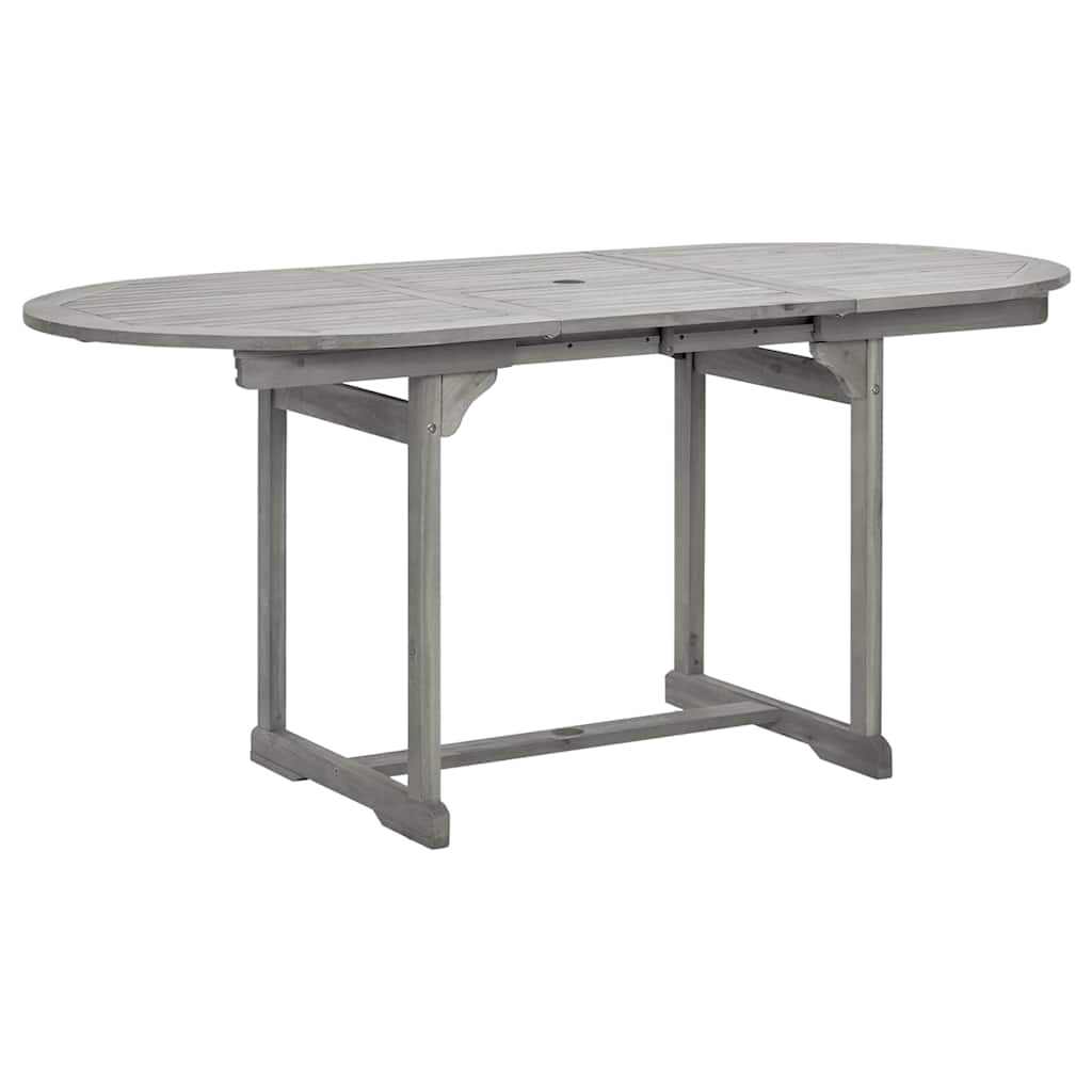 Mesa De Comedor Jardín Madera Maciza Acacia (120-170)X80X75 Cm