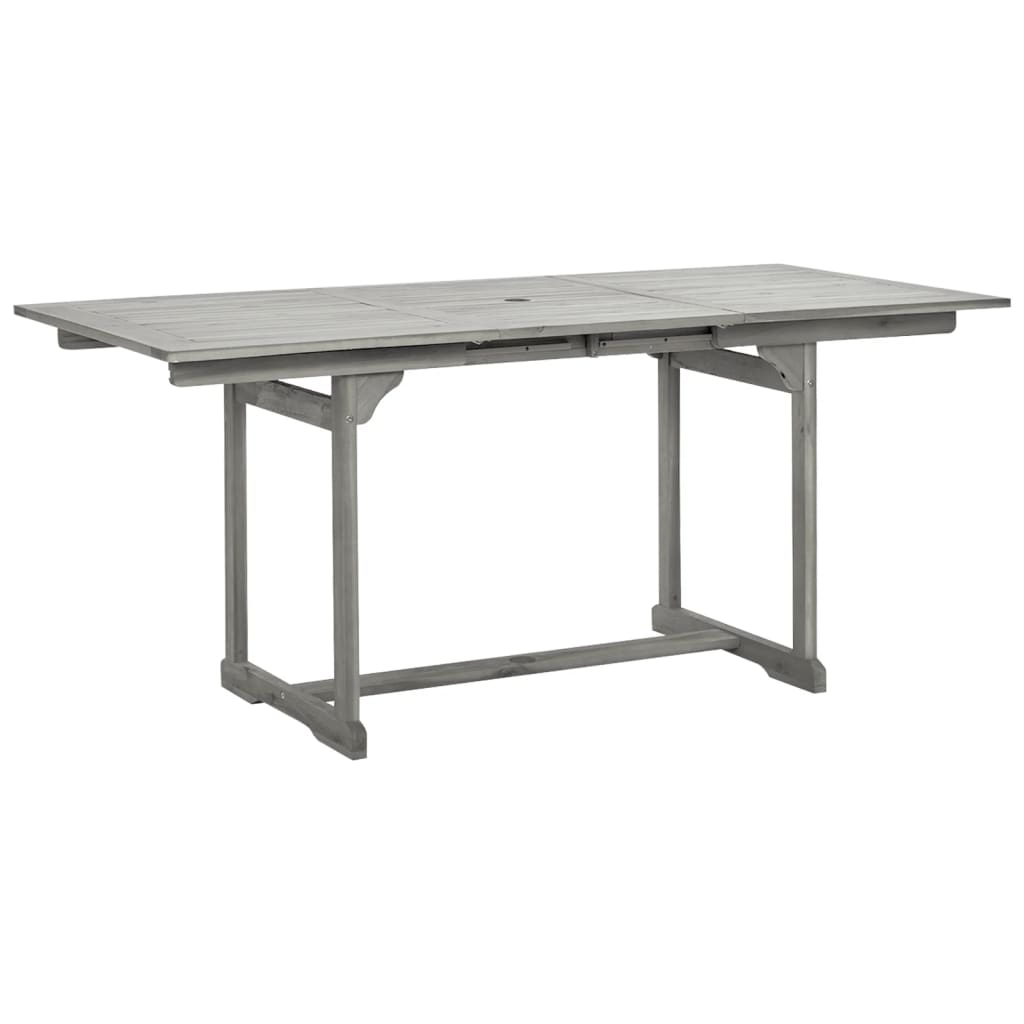 Mesa De Comedor Jardín Madera Maciza Acacia (120-170)X80X75 Cm