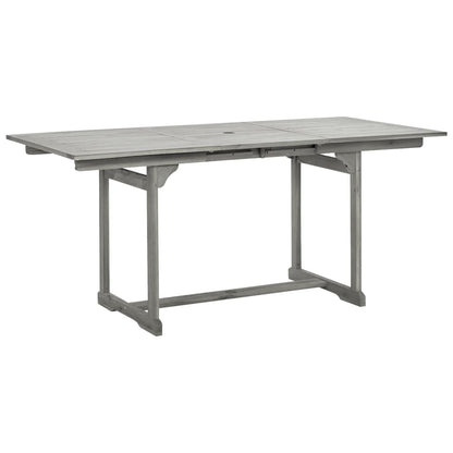Mesa De Comedor Jardín Madera Maciza Acacia (120-170)X80X75 Cm