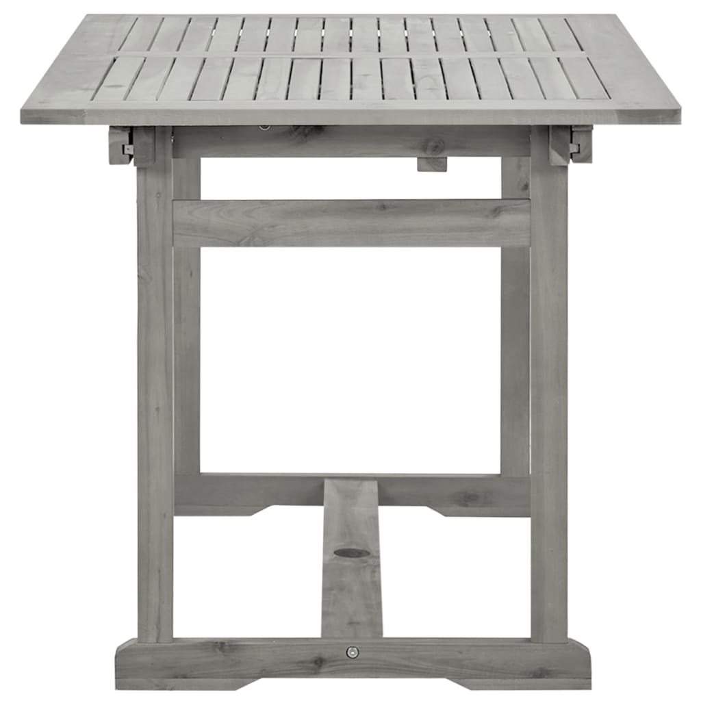 Mesa De Comedor Jardín Madera Maciza Acacia (120-170)X80X75 Cm