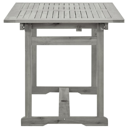 Mesa De Comedor Jardín Madera Maciza Acacia (120-170)X80X75 Cm