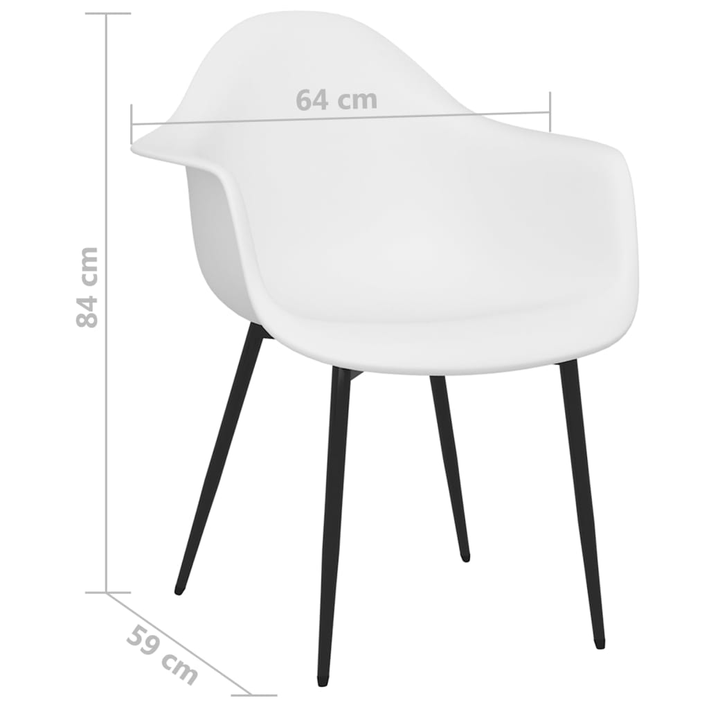 Sillas De Comedor 4 Unidades Blancas Pp