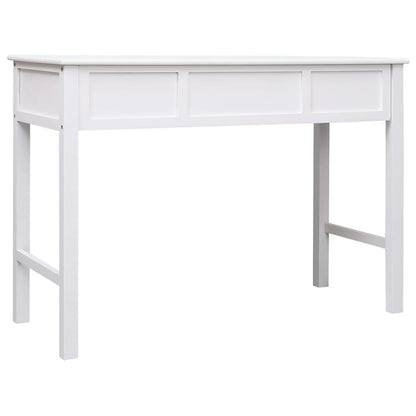 Escritorio De Madera Maciza De Paulownia Blanco 108X45X76 Cm