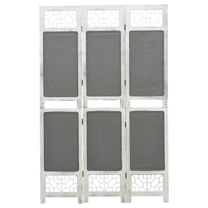 Biombo Divisor De 6 Paneles De Tela Gris