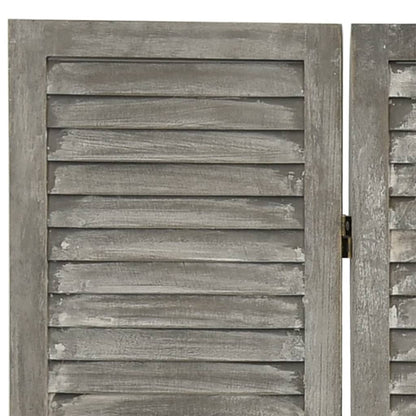 Biombo De 6 Paneles De Madera Maciza Gris