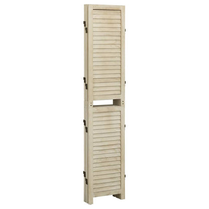 Biombo De 5 Paneles De Madera Maciza De Paulownia