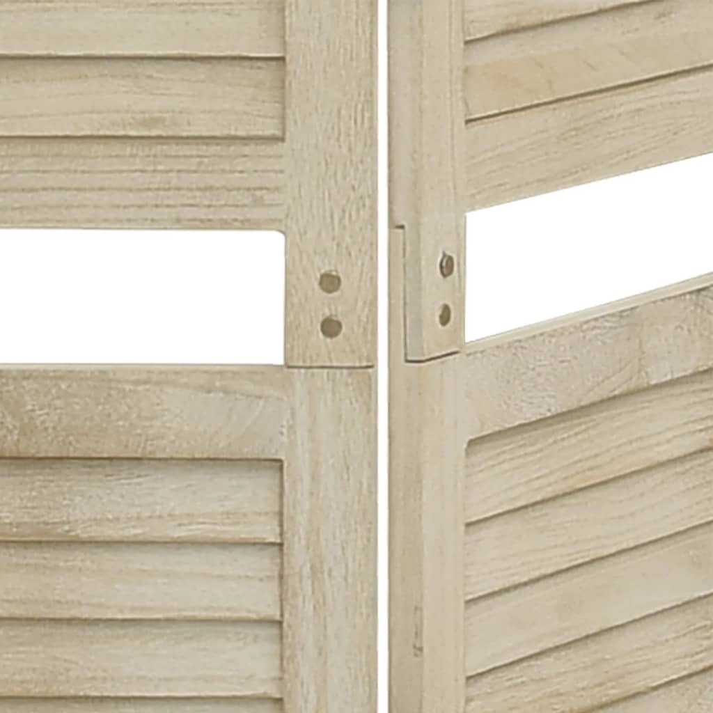 Biombo De 5 Paneles De Madera Maciza De Paulownia