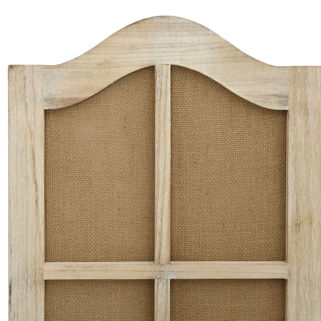Biombo De 6 Paneles Tela Marrón