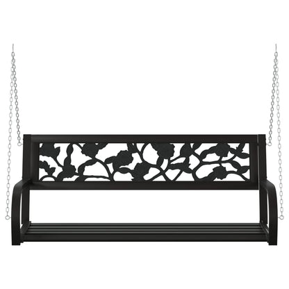 Banco Balancín De Jardín 125 Cm Acero Y Plástico Negro