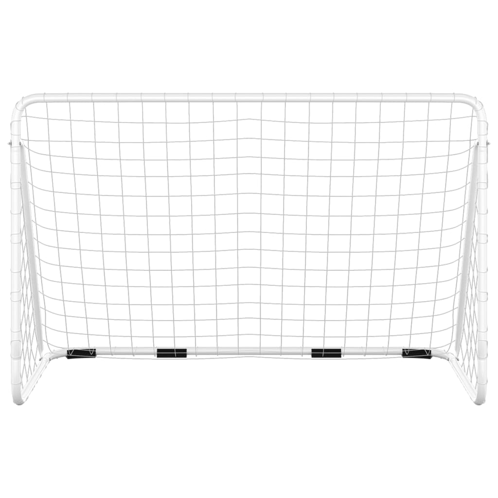 Portería De Fútbol Con Red Acero Blanco