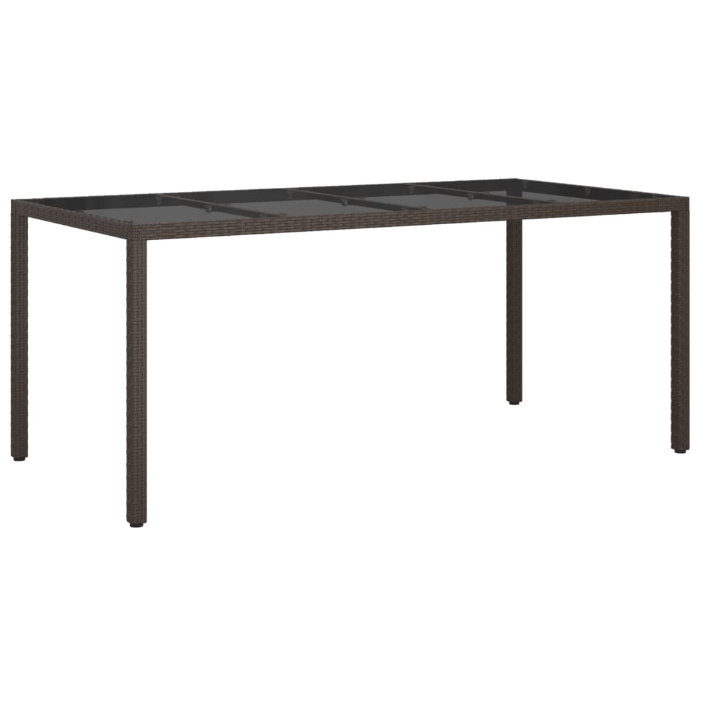 Mesa Jardín Vidrio Templado Ratán Sintético 190X90X75 Cm