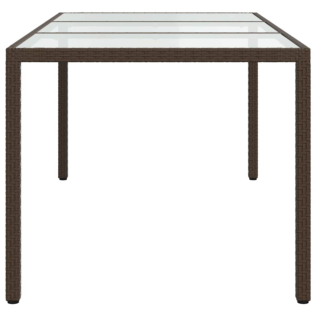 Mesa Jardín Vidrio Templado Ratán Sintético 190X90X75 Cm